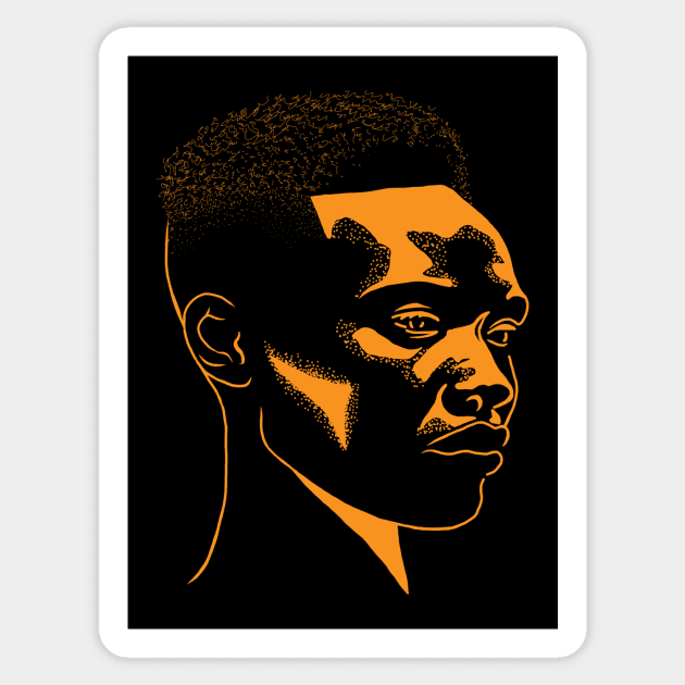 African Man Portrait, Afro Black Pride Sticker by logiamerch